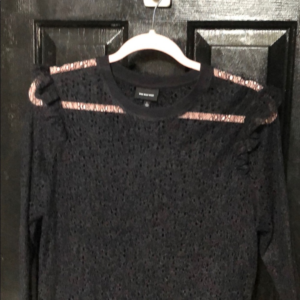 Black see thru Lacey top